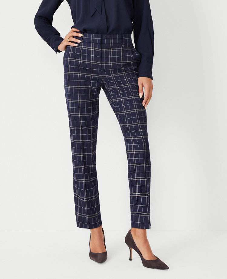 The Pintucked Easy Straight Ankle Pant in Crepe