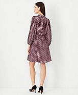 Houndstooth Pintucked Mock Neck Dress carousel Product Image 2