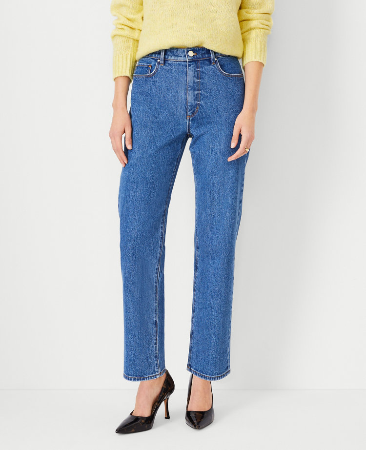 Curvy High Rise Wide Leg Jeans in Light Wash Indigo