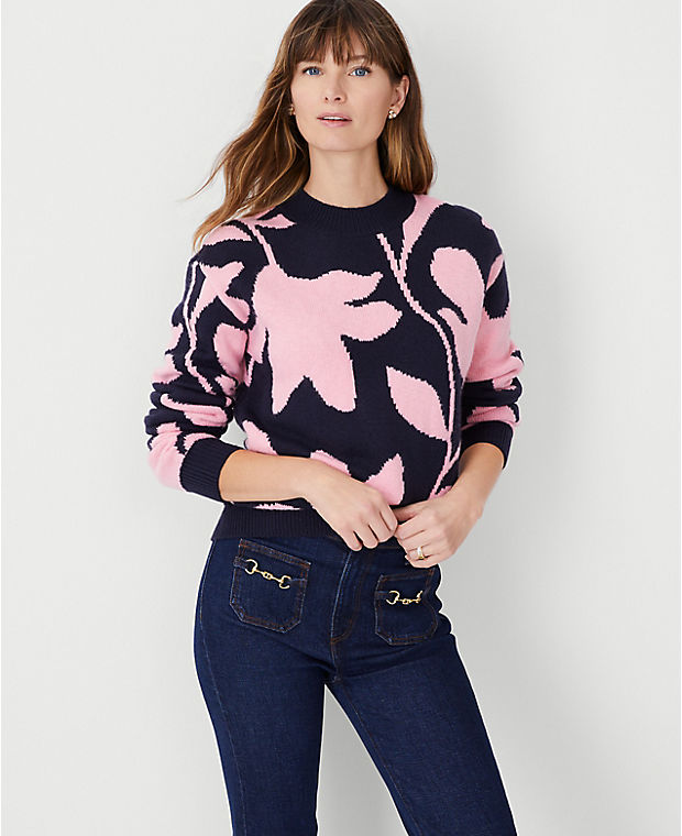 Petite Floral Wedge Sweater