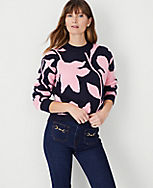 Petite Floral Wedge Sweater carousel Product Image 1