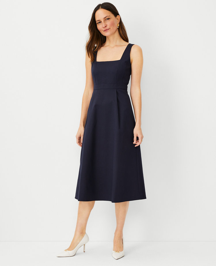 The Square Neck Sheath Dress in Seasonless Stretch