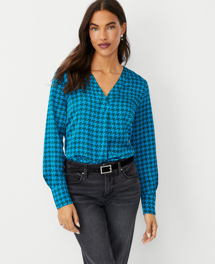 Houndstooth Print Blouse (3093157)