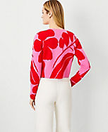 Floral Jacquard Cropped Cardigan carousel Product Image 2