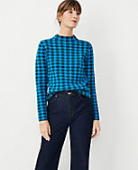 Petite Houndstooth Jacquard Sweater carousel Product Image 1