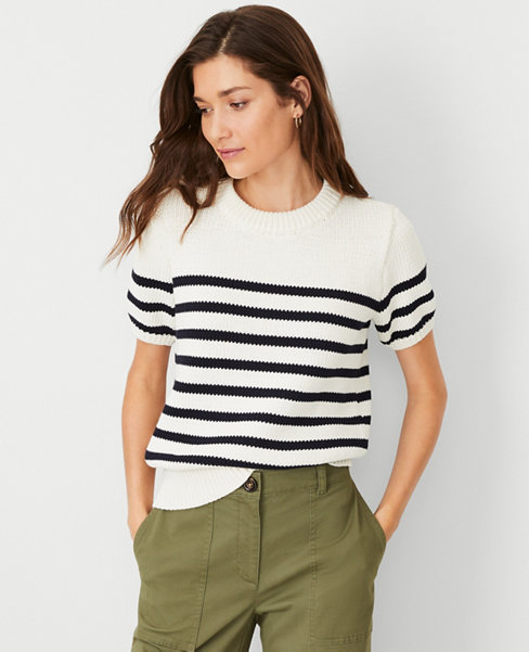 AT Weekend Striped Chunky Wedge Sweater Tee