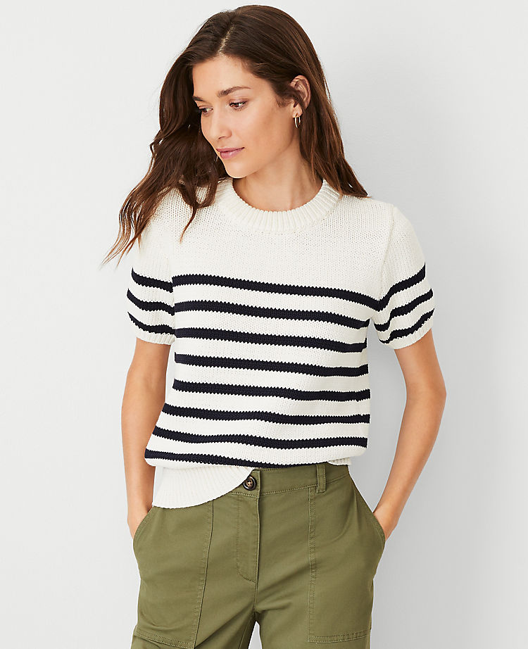 AT Weekend Striped Chunky Wedge Sweater Tee