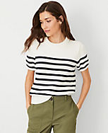AT Weekend Striped Chunky Wedge Sweater Tee carousel Product Image 1