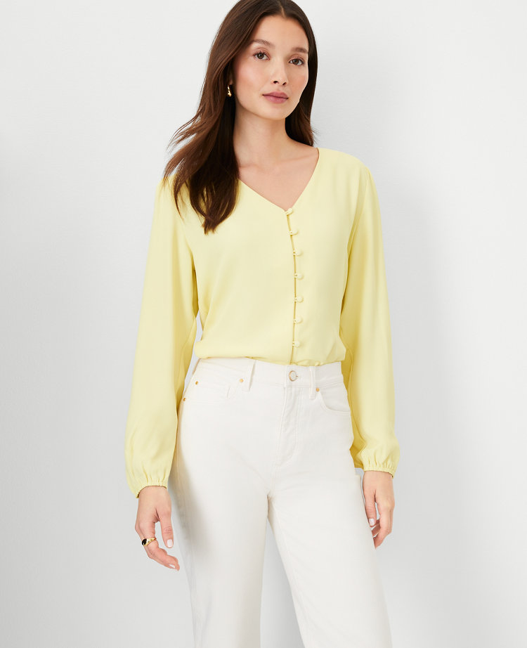 Yellow and white blouse sales womens