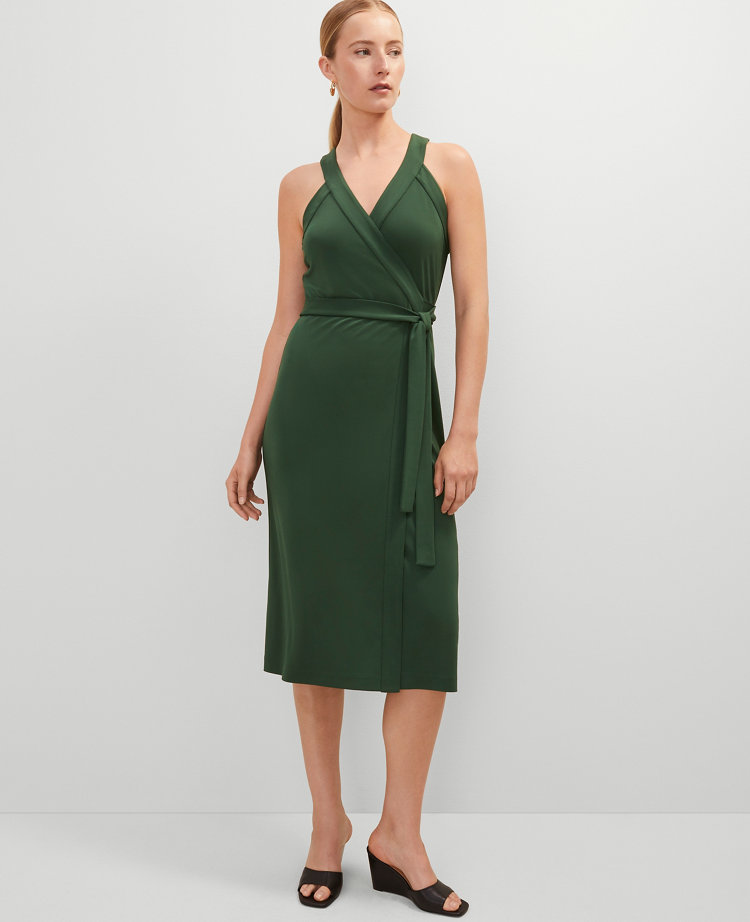 Halter Wrap Midi Dress