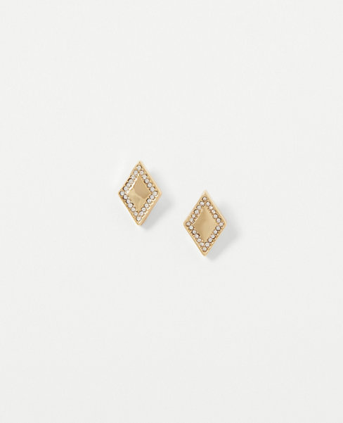 Crystal Rhombus Stud Earrings