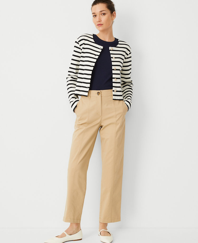 Seamed Straight Ankle Pant