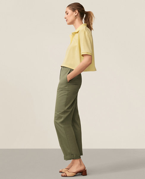 AT Weekend Seamed High Rise Straight Ankle Pants in Chino
