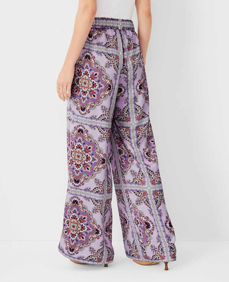 The Easy Palazzo Pant in Tiled Satin