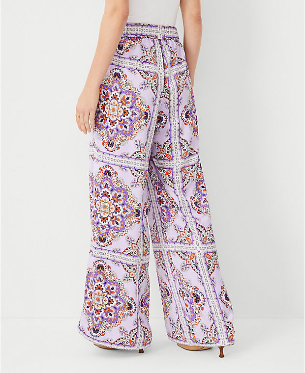 The Easy Palazzo Pant in Tiled Satin