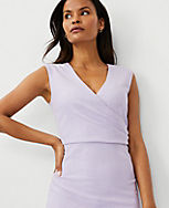 The Side Tuck Wrap Sheath Dress in Textured Stretch carousel Product Image 3