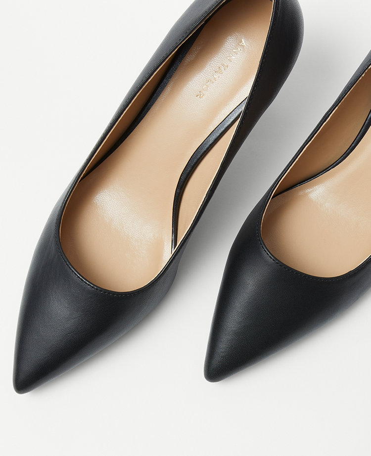 Ann Taylor Daphne Leather Pumps Black Women's