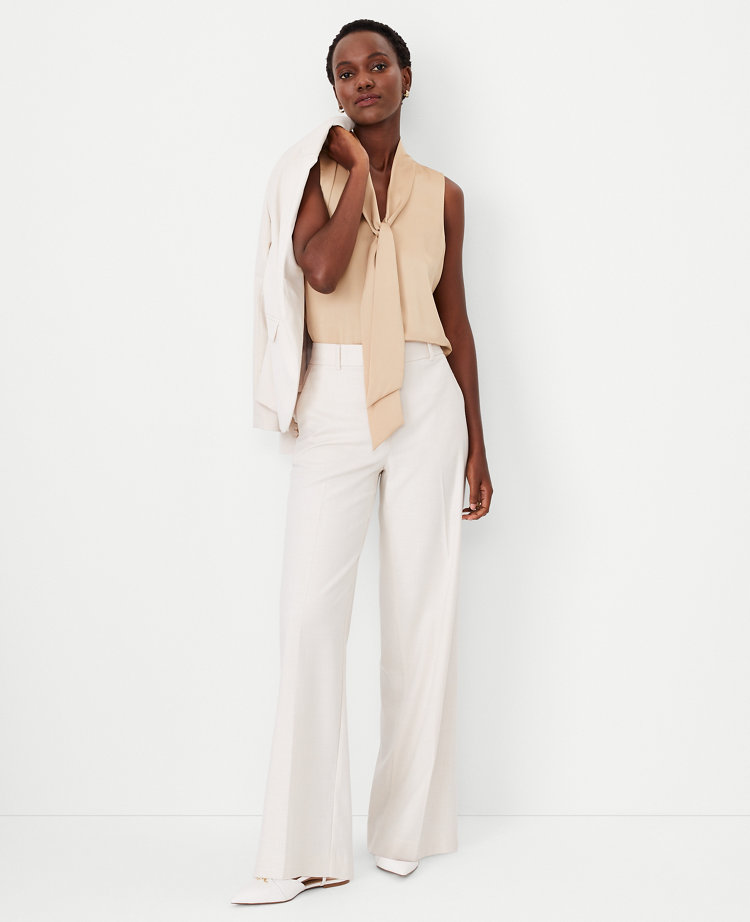 Tall white wide outlet leg trousers