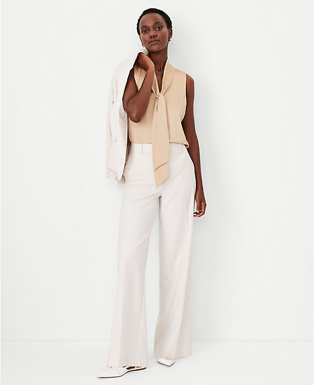 The Tall High Rise Wide Leg Pant in Textured Stretch