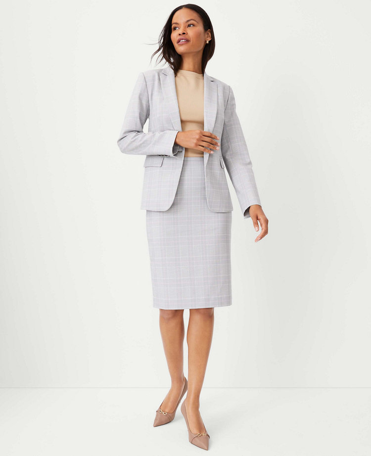 Grey pencil skirt and blazer best sale