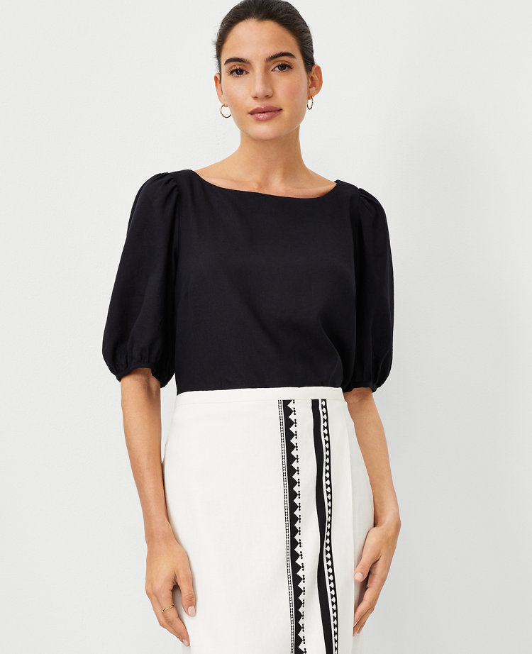 Ric Rac Flounce Linen Blend Tank Top