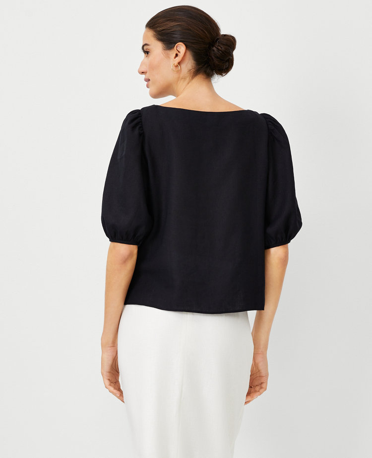Ric Rac Flounce Linen Blend Tank Top