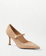 Suede Strappy Mary Jane Pumps carousel Product Image 1