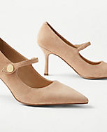 Suede Strappy Mary Jane Pumps carousel Product Image 2