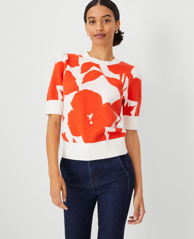 Floral Cotton Sweaters Ann Taylor