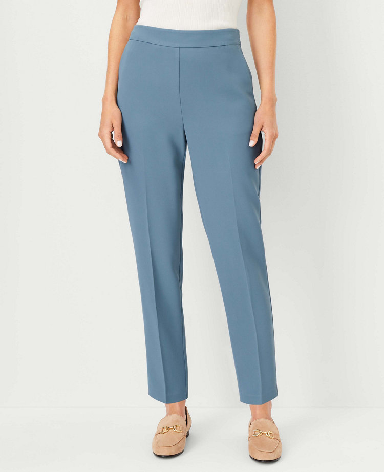 The High Rise Side Zip Ankle Pant in Fluid Crepe