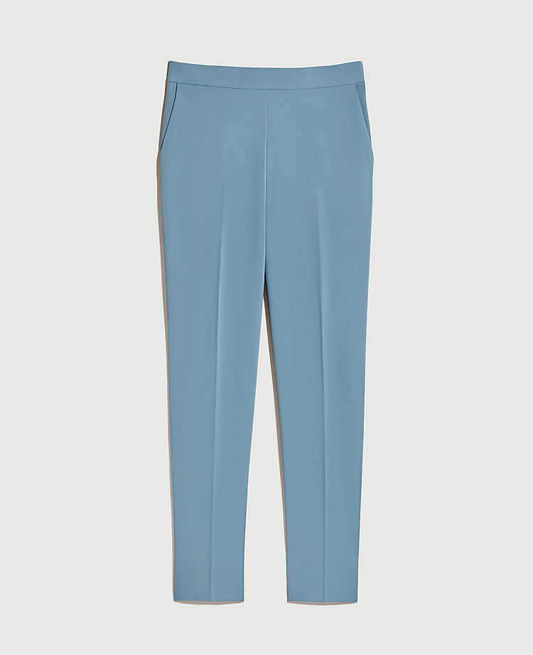 The High Rise Side Zip Ankle Pant in Fluid Crepe