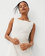 The Boatneck Full Midi Dress in Textured Stretch carousel Product Image 3