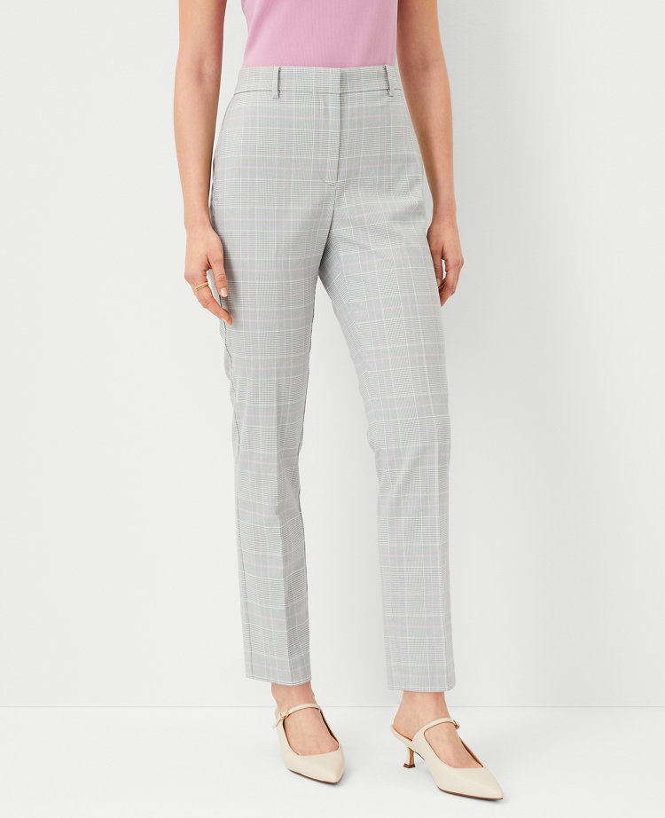 The High Rise Ankle Pant in Plaid - Curvy Fitimage number null