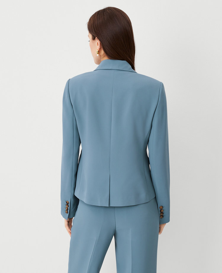 The Shorter One Button Blazer in Fluid Crepe