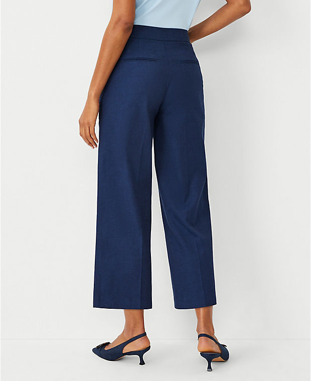The High Rise Kate Wide Leg Crop Pant in Polished Denim