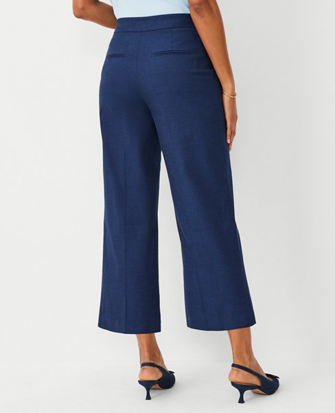 The Petite Kate Wide Leg Crop Pant in Polished Denim - Curvy Fit