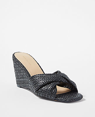 Ann Taylor Knotted Wedge Sandals