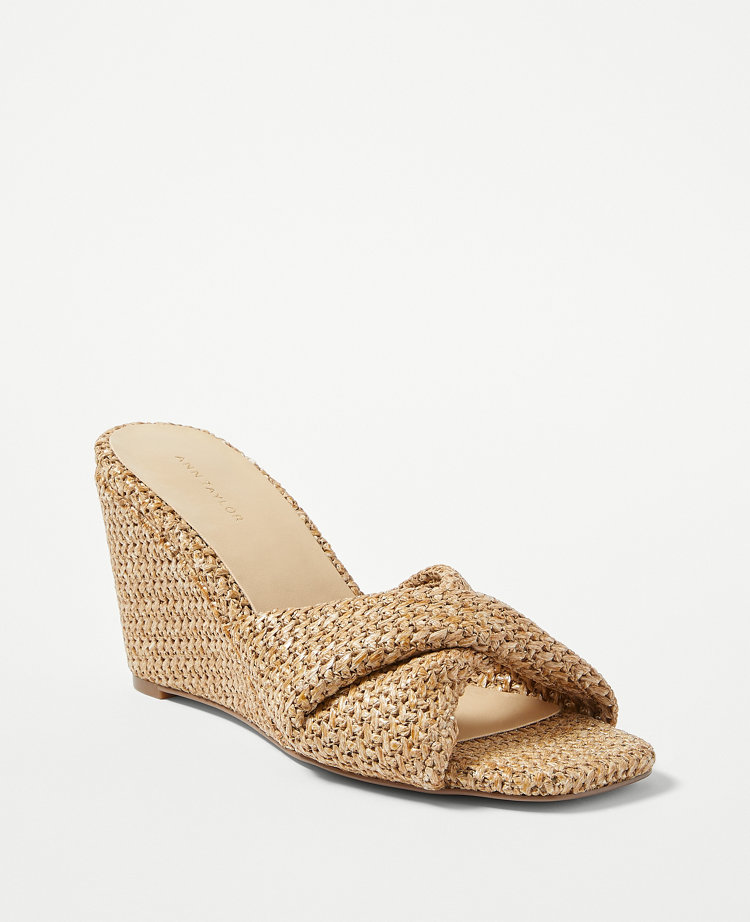 Ann Taylor Knotted Wedge Sandals