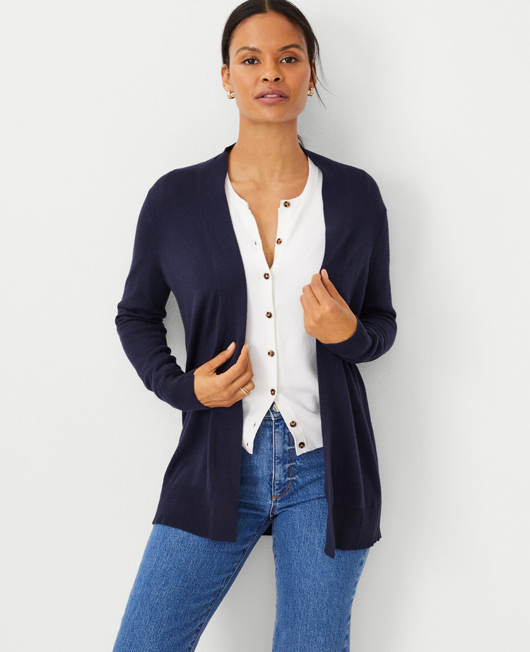 Petite navy clearance cardigan