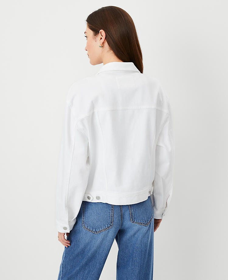 AT Weekend Relaxed Denim Trucker Jacket in White