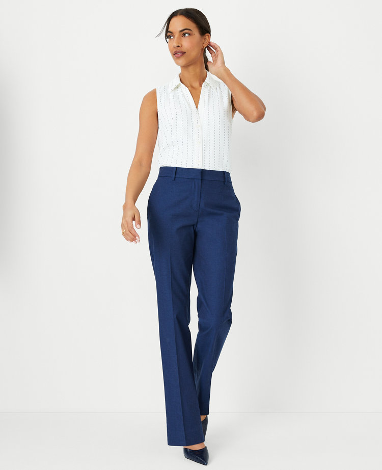 Slim Straight Leg Dress Pants for Tall Women in Navy