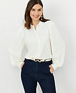 Collared Puff Sleeve Shirt carousel Product Image 1