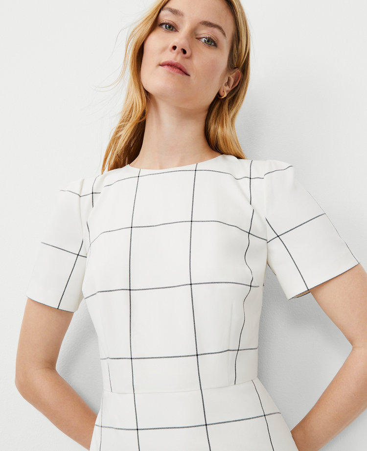 Windowpane Sheath Dress