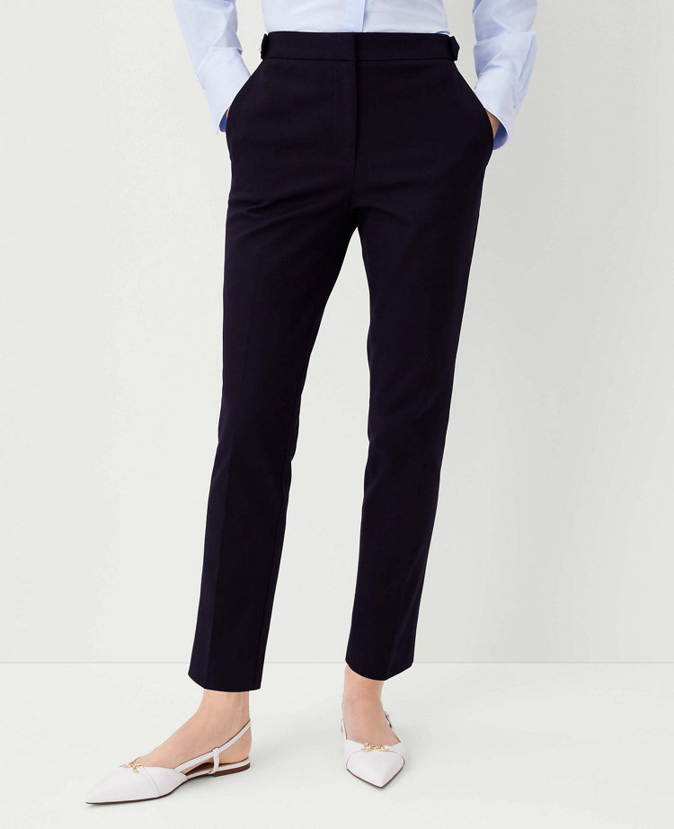 The Petite Button Tab High Rise Eva Ankle Pant