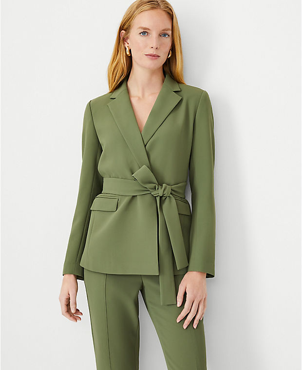 The Belted Blazer in Crepe