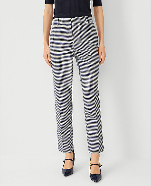 The Petite Eva Ankle Pant in Houndstooth - Curvy Fit