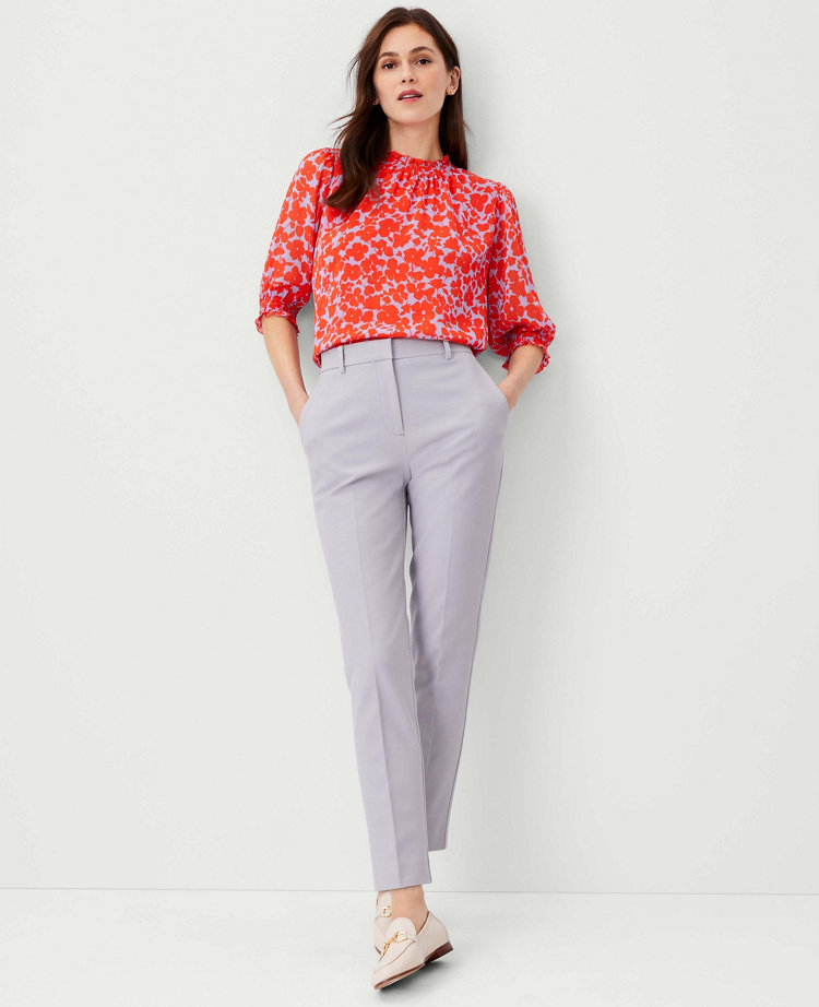 Ann Taylor The Petite High Rise Eva Ankle Pant In Soft Dove