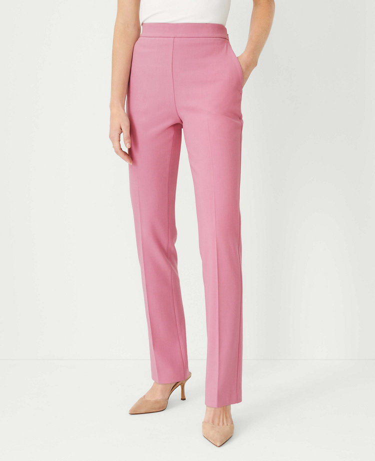 Ann Taylor The Petite Side Zip Straight Pant in Bi-Stretch Size 4 Mauve Orchid Women's