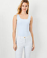 Petite Refined Knit Square Neck Tank Top carousel Product Image 1