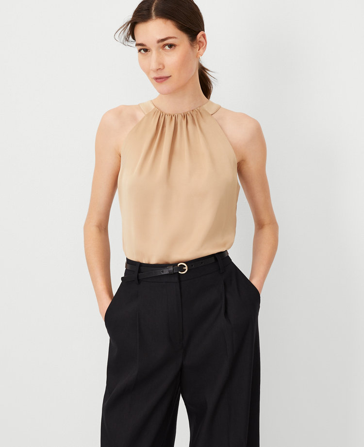 Ann Taylor Pleated Halter Top